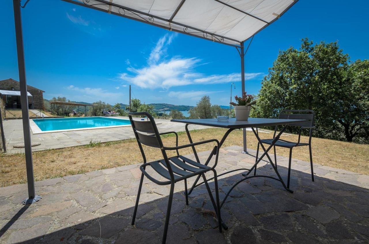 Poloturisticoumbria Rustico Con Piscina Vista Lago Passignano sul Trasimeno Bagian luar foto