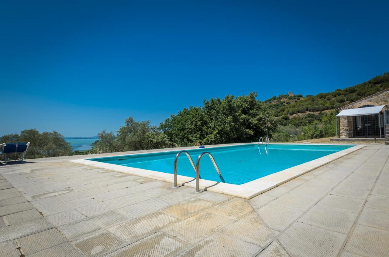 Poloturisticoumbria Rustico Con Piscina Vista Lago Passignano sul Trasimeno Bagian luar foto