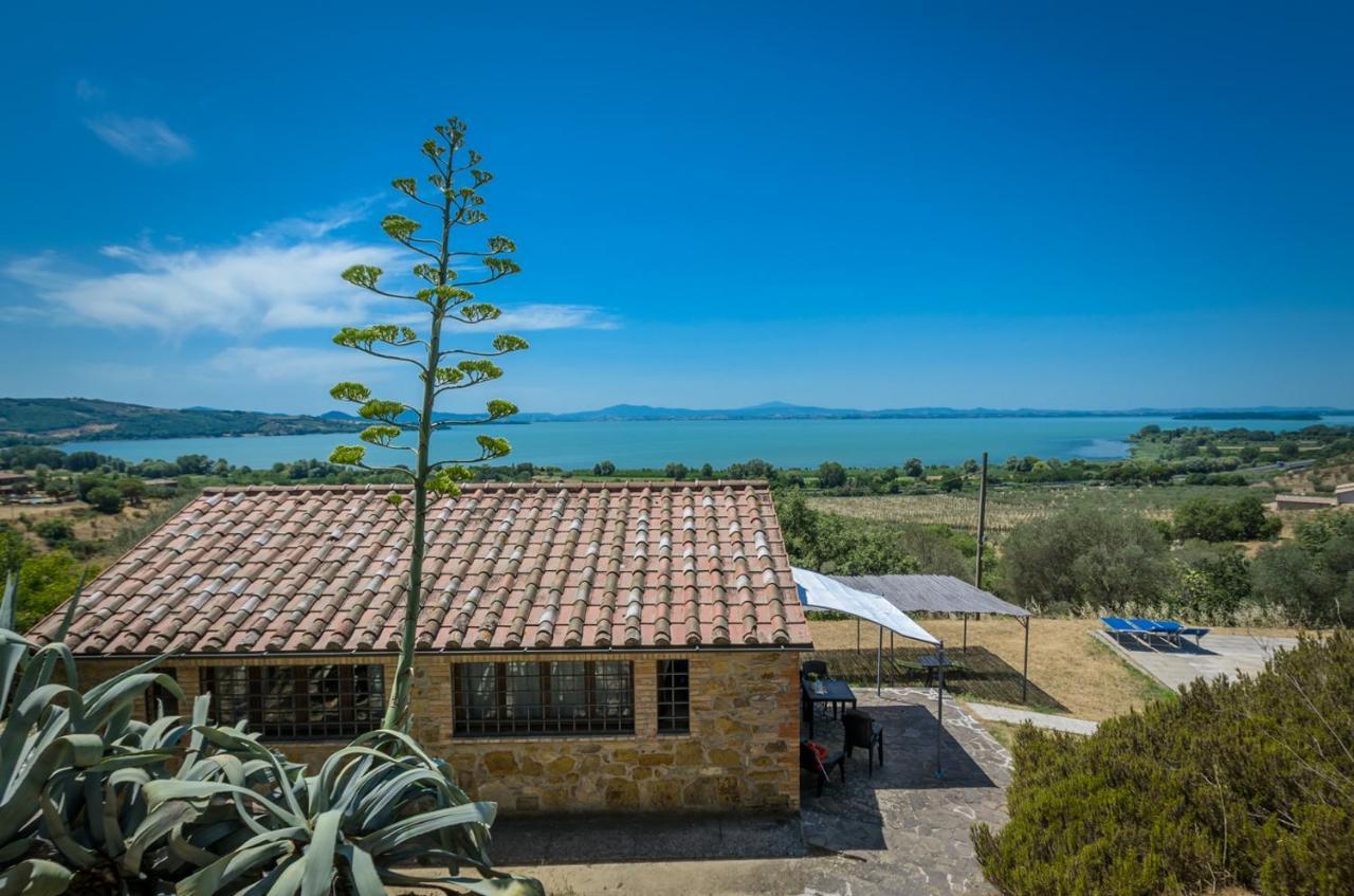 Poloturisticoumbria Rustico Con Piscina Vista Lago Passignano sul Trasimeno Bagian luar foto